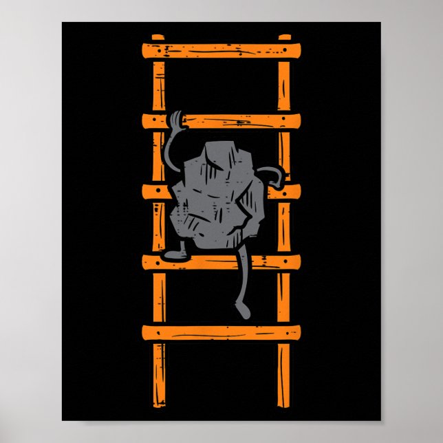 Kletterleiter Lustiger Kletterer Bouldering Kinder Poster (Vorne)