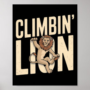 Kletterlöwe - Lustiger Kletterer  Poster