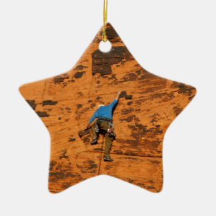 Klettern auf roten Felsen Keramikornament