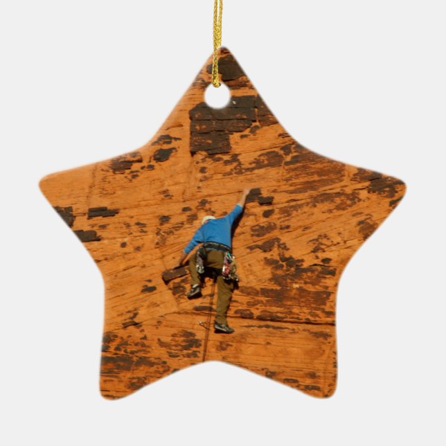 Klettern auf roten Felsen Keramikornament (Vorne)