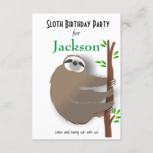 Klettern Brown Sloth Geburtstagsparty Einladung