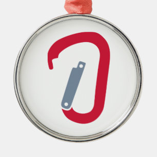 Klettern carabiner silbernes ornament