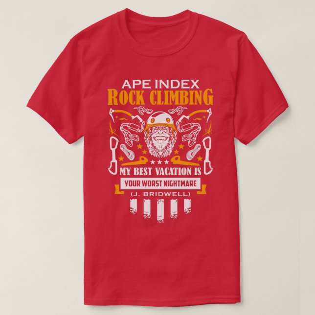 Klettern des Ape-Index T-Shirt (Design vorne)