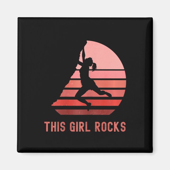 Klettern, Dieses Mädchen rockt, Bouldern, Berg Magnet (Vorne)