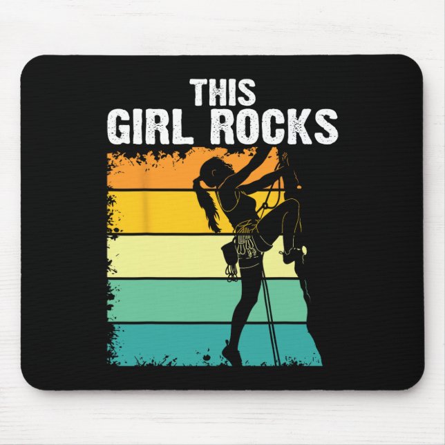 Klettern, Dieses Mädchen rockt, Bouldern, Berg Mousepad (Vorne)