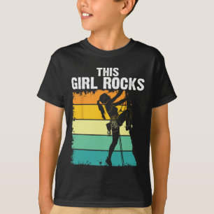 Klettern, Dieses Mädchen rockt, Bouldern, Berg T-Shirt