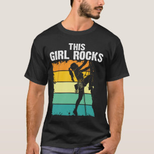Klettern, Dieses Mädchen rockt, Bouldern, Berg T-Shirt
