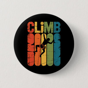 Klettern Fels Kletterer Kletter Vintage Bouldering Button