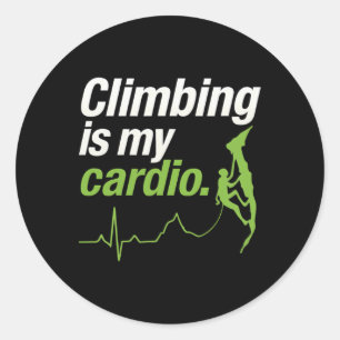 Klettern ist mein Cardio-EKG-Abenteuer Grafik  Runder Aufkleber