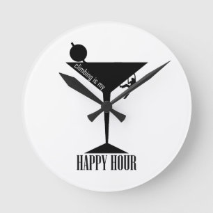 Klettern ist meine glückliche Stunde Runde Wanduhr