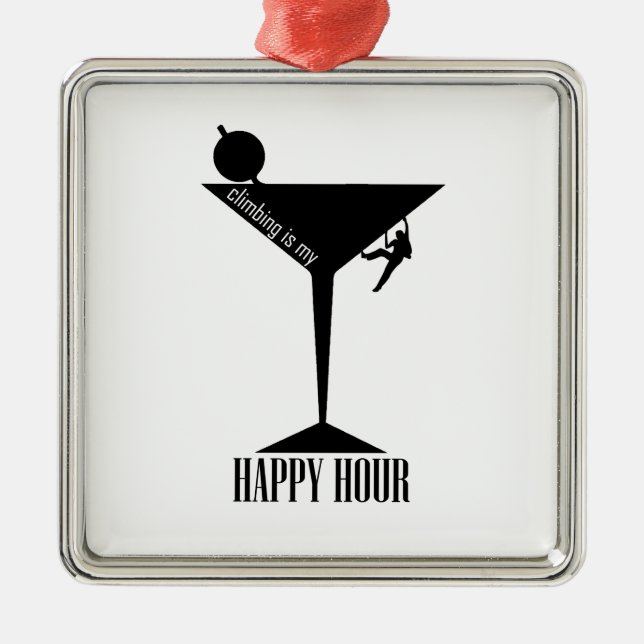 Klettern ist meine glückliche Stunde Silbernes Ornament (Vorne)