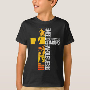 Klettern Jesus Ist Mein Fels Christlicher Klettere T-Shirt