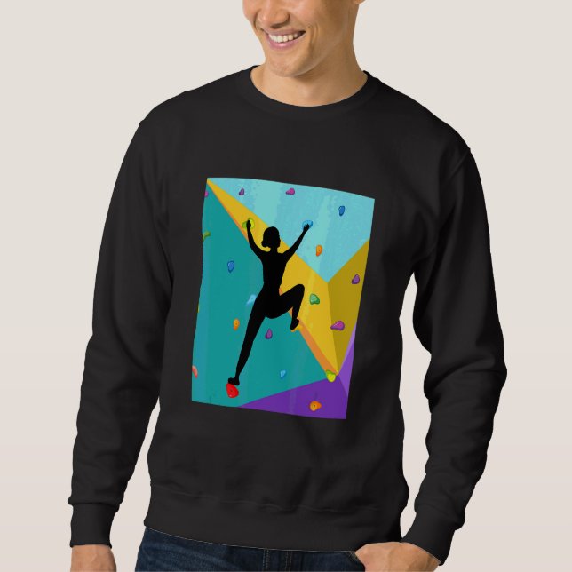 Klettern Klettern Kletterer Farbige Sweatshirt (Vorderseite)