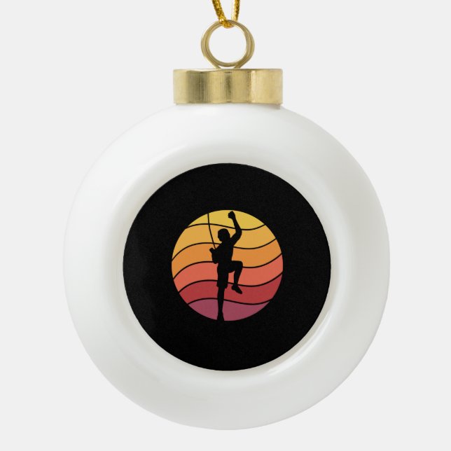 Klettern Klettern Retro Keramik Kugel-Ornament (Vorderseite)