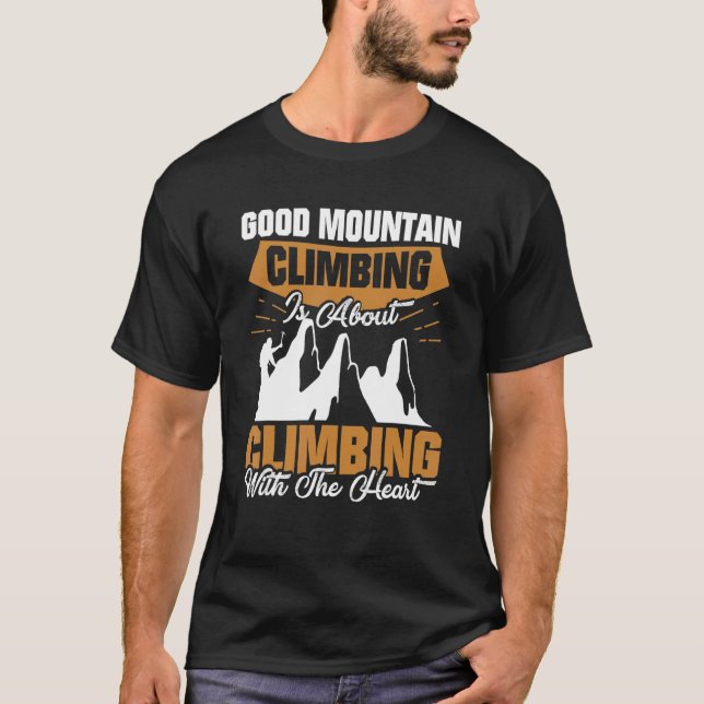 Klettern mit dem Herz Bergsteigen zum Wandern T-Shirt (Vorderseite)