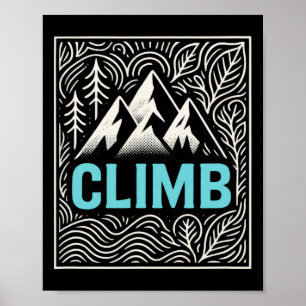 Klettern - Retro Outdoor Boulderen Poster