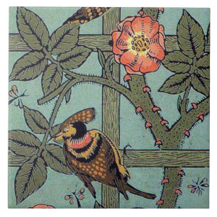 Klettern Rose & Kleiner Vogel, William Morris Fliese