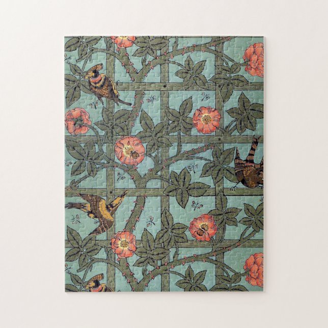 Klettern Rose & Kleiner Vogel, William Morris Puzzle (Vertikal)