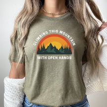 Klettern Sie diesen Berg mit offenen Händen Christ