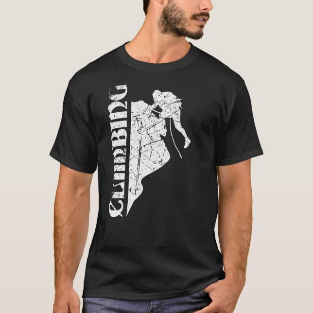 Klettern Silhouette Bergsteigen 25 T-Shirt (Vorderseite)