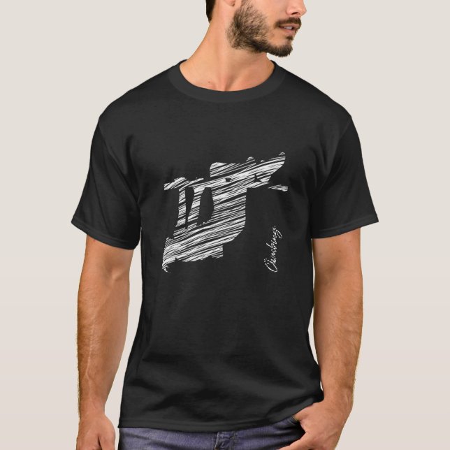 Klettern Silhouette Bergsteigen 4 T-Shirt (Vorderseite)