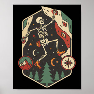 Klettern Skeleton Rock Bouldering-Abenteuer Poster