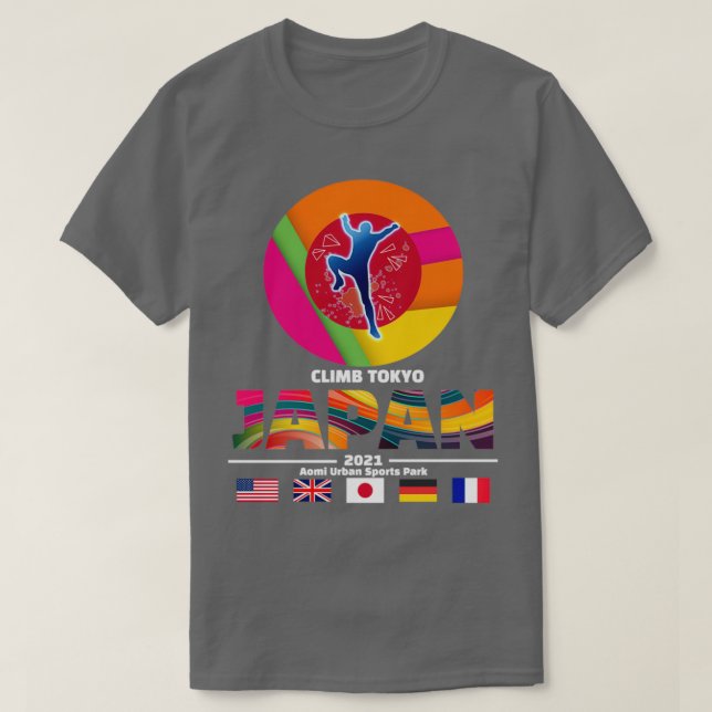 Klettern Tokio Japan 2021 Neue Sportart Klettern T-Shirt (Design vorne)