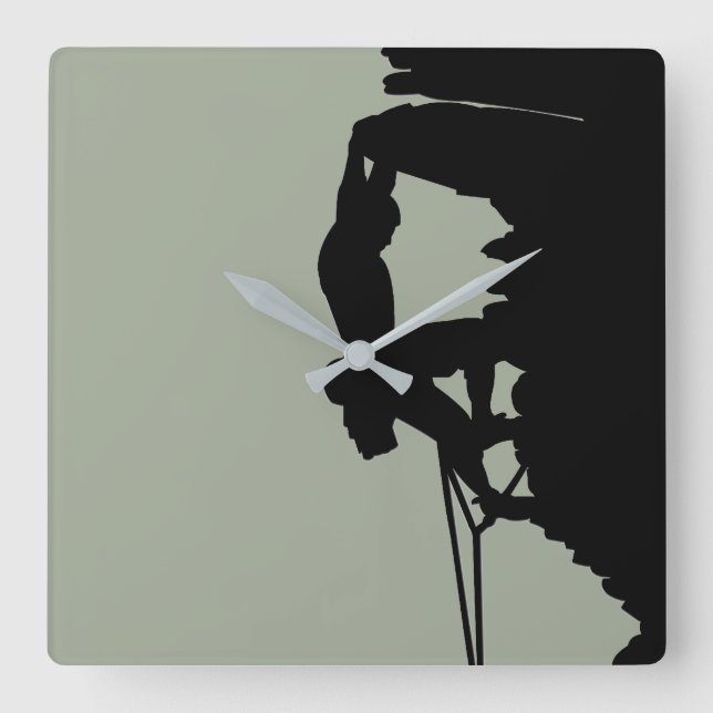 Klettern-Uhr Quadratische Wanduhr (Vorderseite)