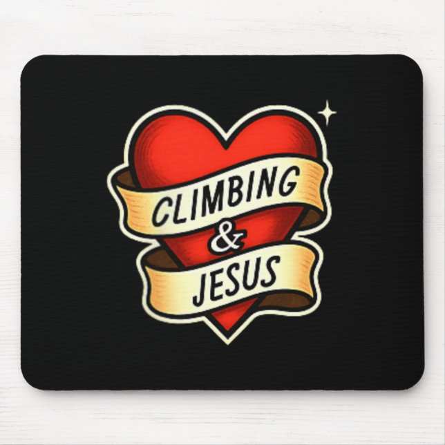 Klettern und Jesus Christlich  Mousepad (Vorne)