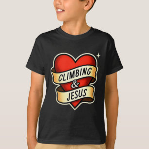 Klettern und Jesus Christlich T-Shirt