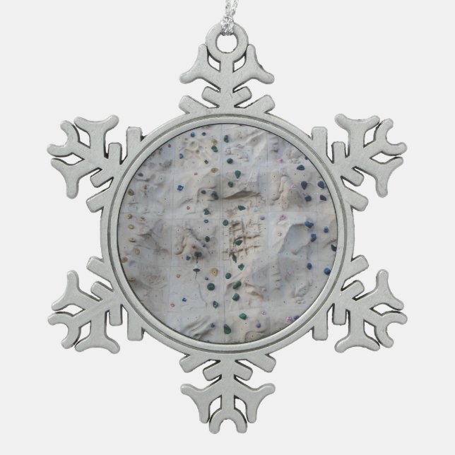 Klettern-Wand Schneeflocken Zinn-Ornament (Vorderseite)