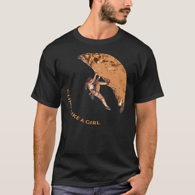Klettern wie ein Girl Rock Climbing Bouldering Cla T-Shirt (Vorderseite)