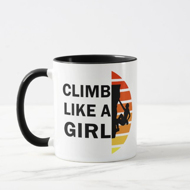 Klettern wie eine Kletterfrau Tasse (Links)