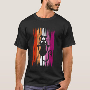 Kletternde Katze mit Kratzern und Lesbischer Stolz T-Shirt