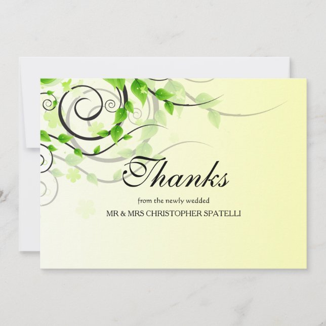 Kletternde Rebe danken Ihnen zu kardieren Dankeskarte (Vorderseite)