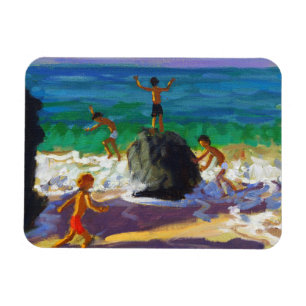 kletternder Felsen Porthmeor Strand St. Ives 2013 Magnet