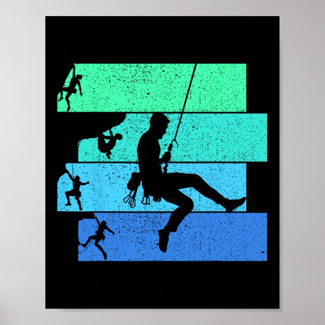 Kletternder Kletterer Bouldernd Boulder Kids Junge Poster (Vorne)