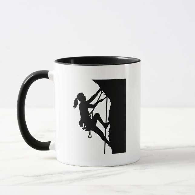 Kletterndes Frauenmädchen Tasse (Links)