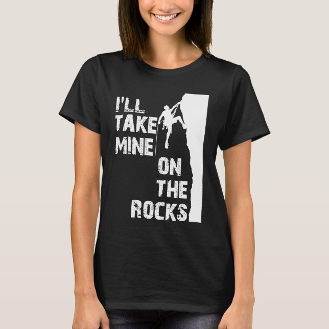 Klettersteig am Rock Ice Drink Wand an Wand T-Shirt (Vorderseite)