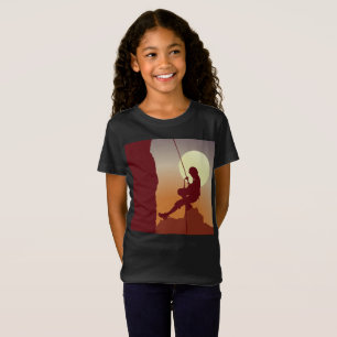 Klettersteig auf dem geometrischen Girl Bergsteige T-Shirt