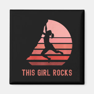 Klettersteig Dieser Girl Rocks Felsen Felsvorsprun Magnet