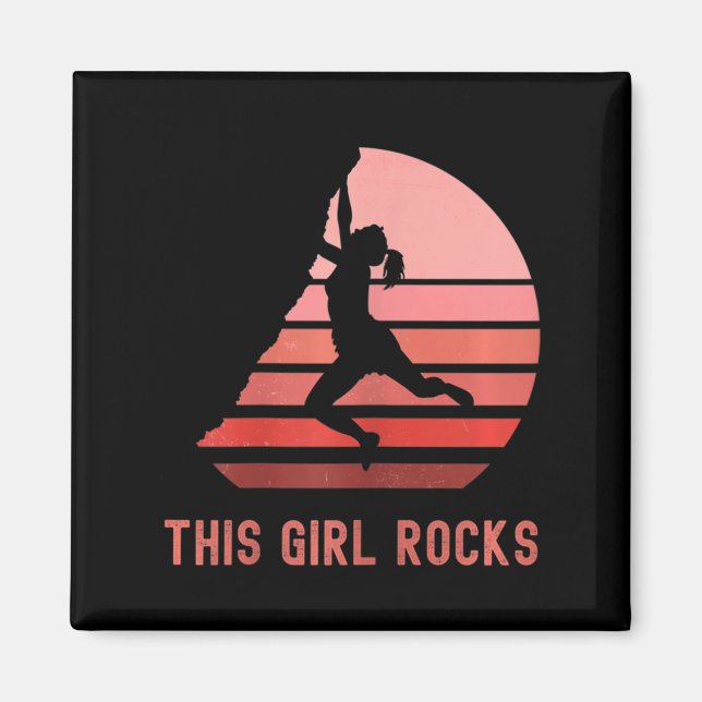 Klettersteig Dieser Girl Rocks Felsen Felsvorsprun Magnet (Vorne)