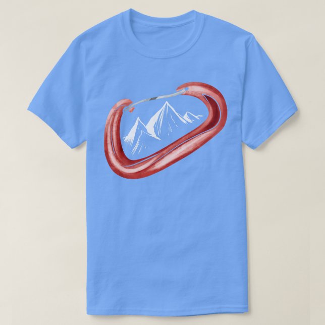 Klettersteig Sicheres Carabiner Camping T-Shirt (Design vorne)