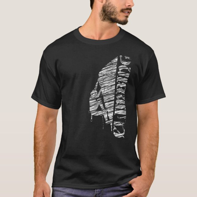 Klettersteig Silhouette bouldernde Bergsteigerplat T-Shirt (Vorderseite)