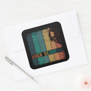 Klettersteig Vintag Quadratischer Aufkleber
