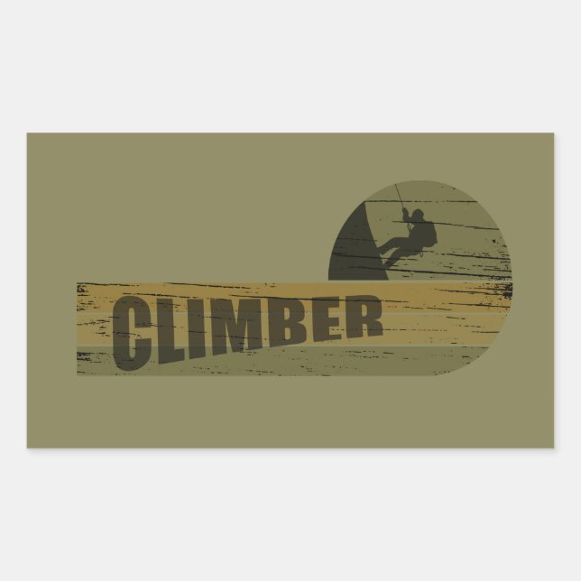 Klettersteig Vintag Rechteckiger Aufkleber (Vorderseite)