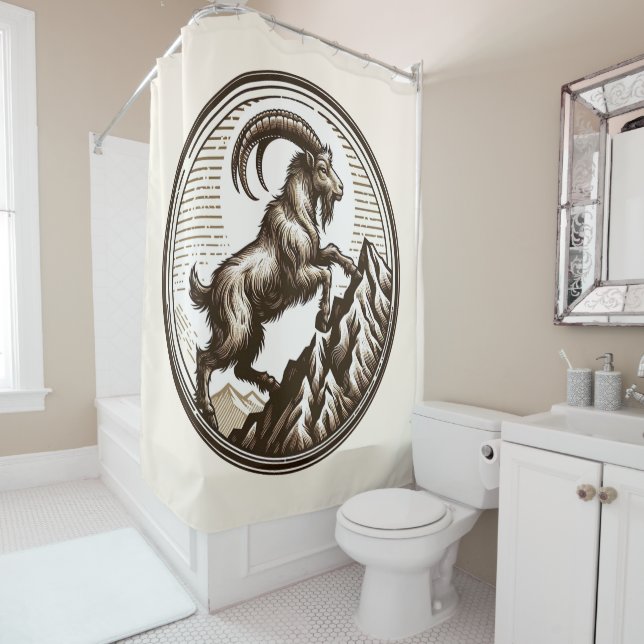 Klettersteig Ziegenkorn Geburtstag Zodiac Duschvorhang (Beispiel)