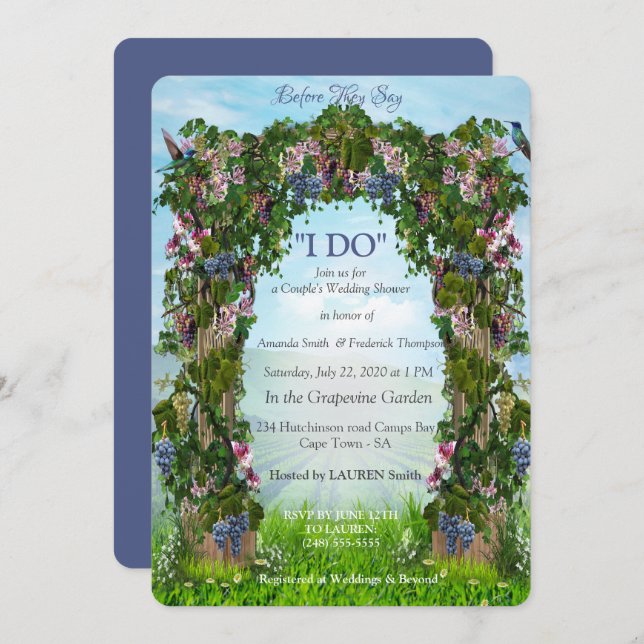 Klettersteige Grapevines & Honeysuckles Blume Einladung (Vorne/Hinten)