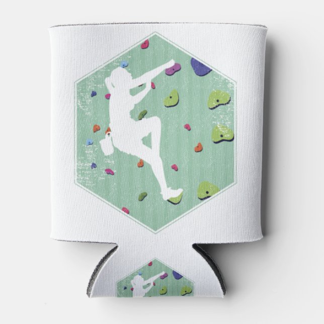 Kletterwand Klettern Innenaktion Geschenk Dosenkühler (Vorderseite)