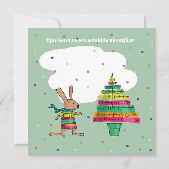 kleurige kerstboom karte (Vorderseite)